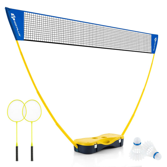 Portable Badminton Set Outdoor Sport Game Set with 2 Shuttlecocks, Multicolor - Gallery Canada