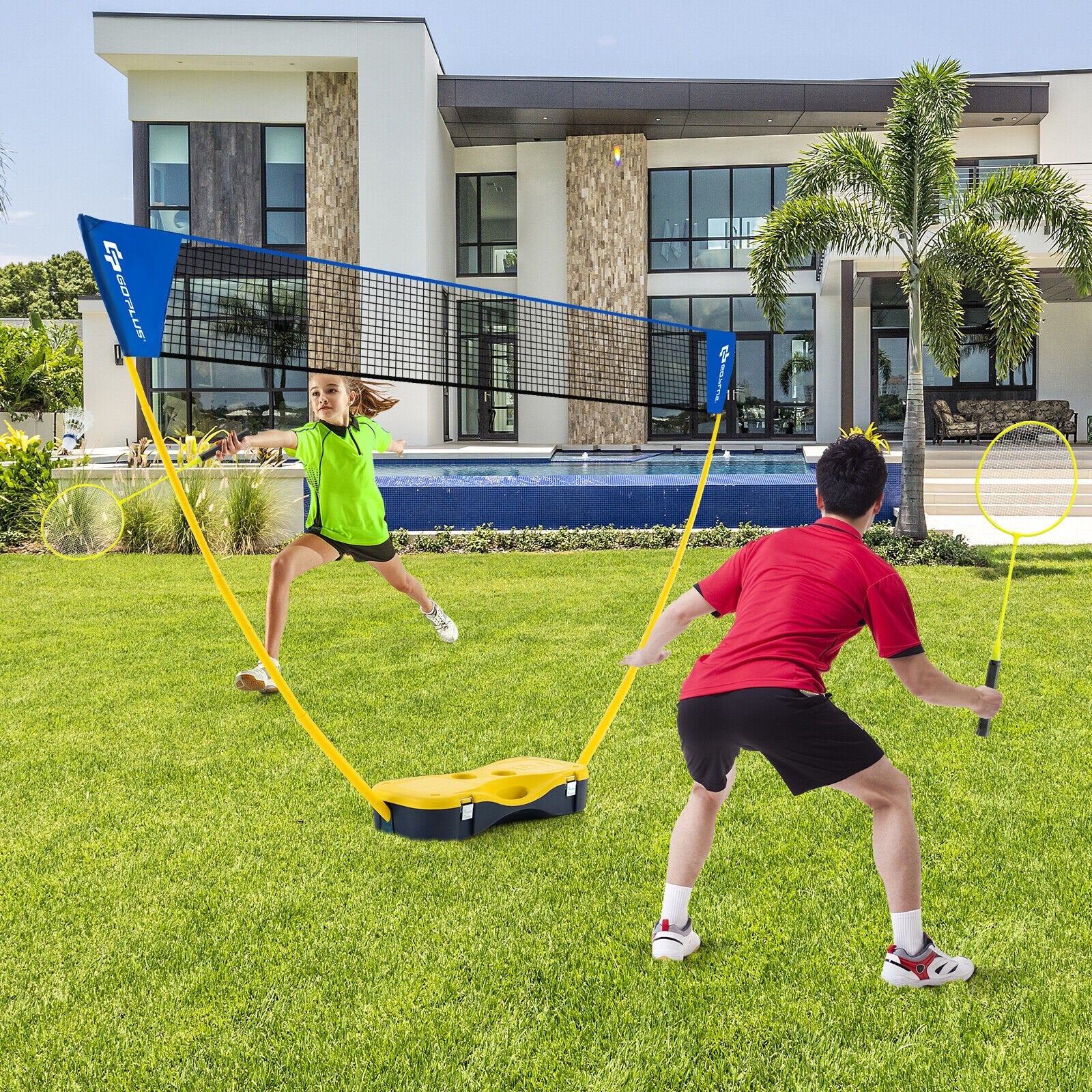 Portable Badminton Set Outdoor Sport Game Set with 2 Shuttlecocks, Multicolor Sport Equipments   at Gallery Canada