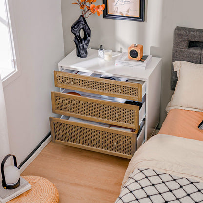 3-Drawer Rattan Dresser Chest with Anti-toppling Device, Brown Dressers & Chests   at Gallery Canada