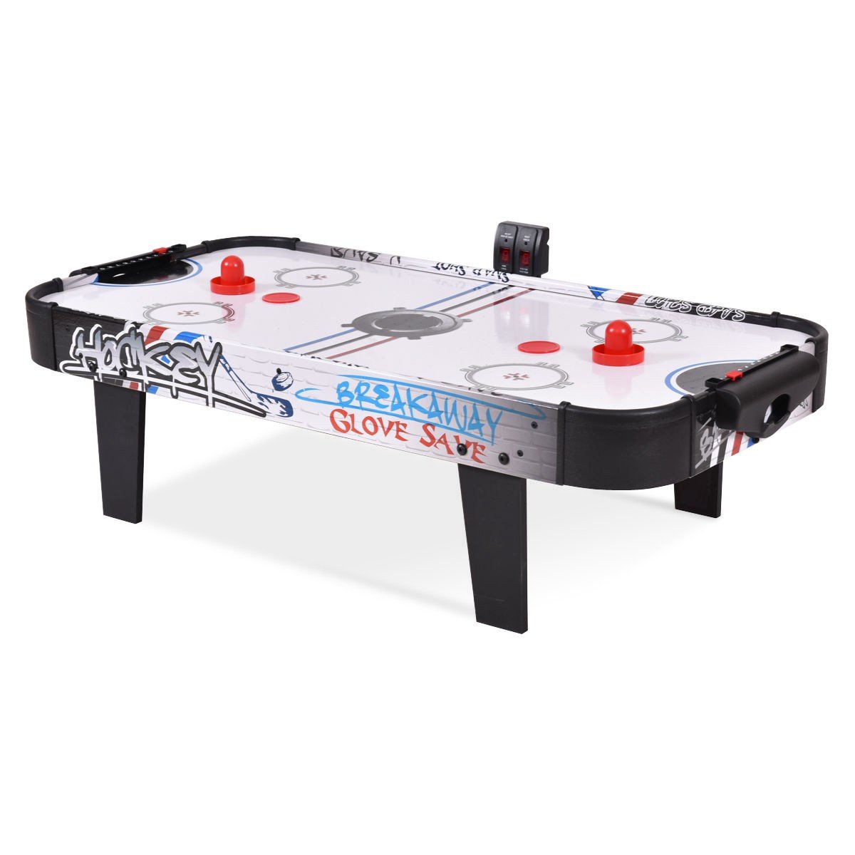 42 Inch Air Powered Hockey Table Top Scoring 2 Pushers, White Game Room   at Gallery Canada