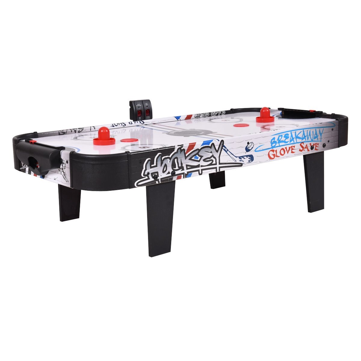 42 Inch Air Powered Hockey Table Top Scoring 2 Pushers, White Game Room   at Gallery Canada