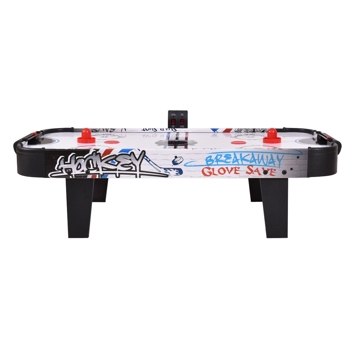 42 Inch Air Powered Hockey Table Top Scoring 2 Pushers, White - Gallery Canada