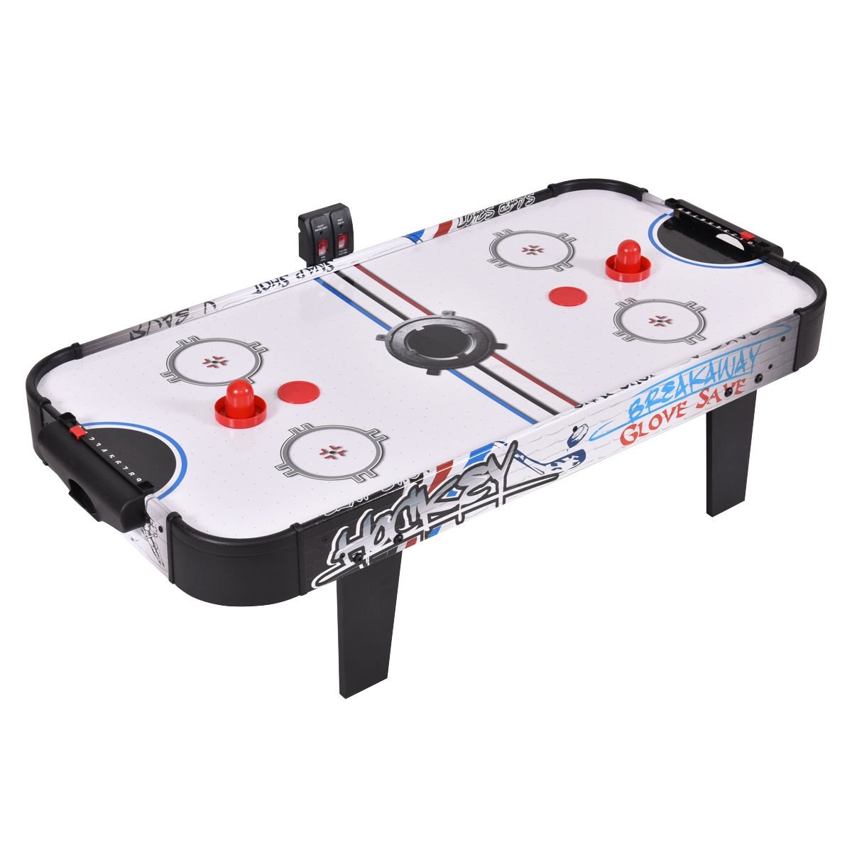 42 Inch Air Powered Hockey Table Top Scoring 2 Pushers, White Game Room   at Gallery Canada