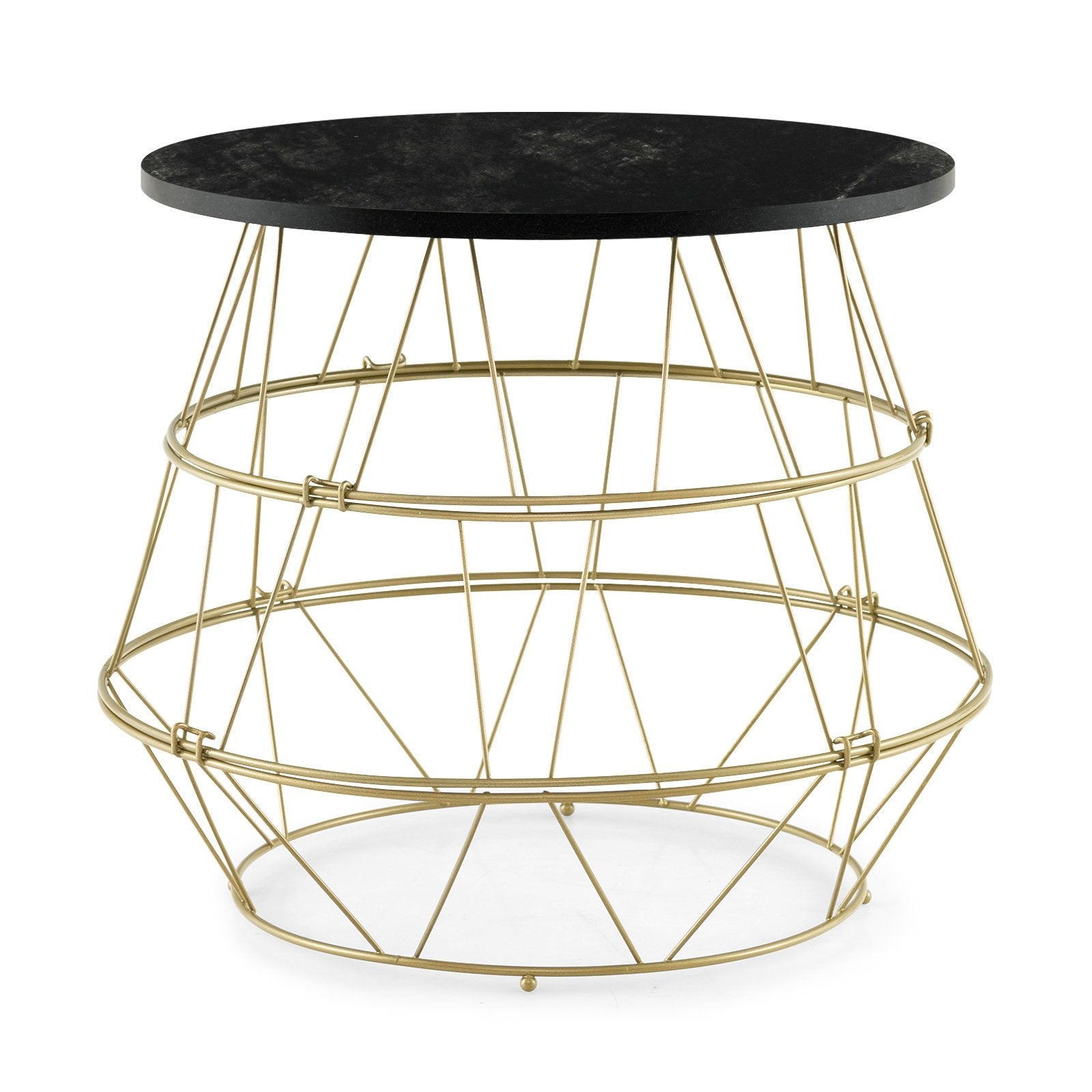 Round Metal Frame End Table with Removable Top, Golden End & Side Tables   at Gallery Canada