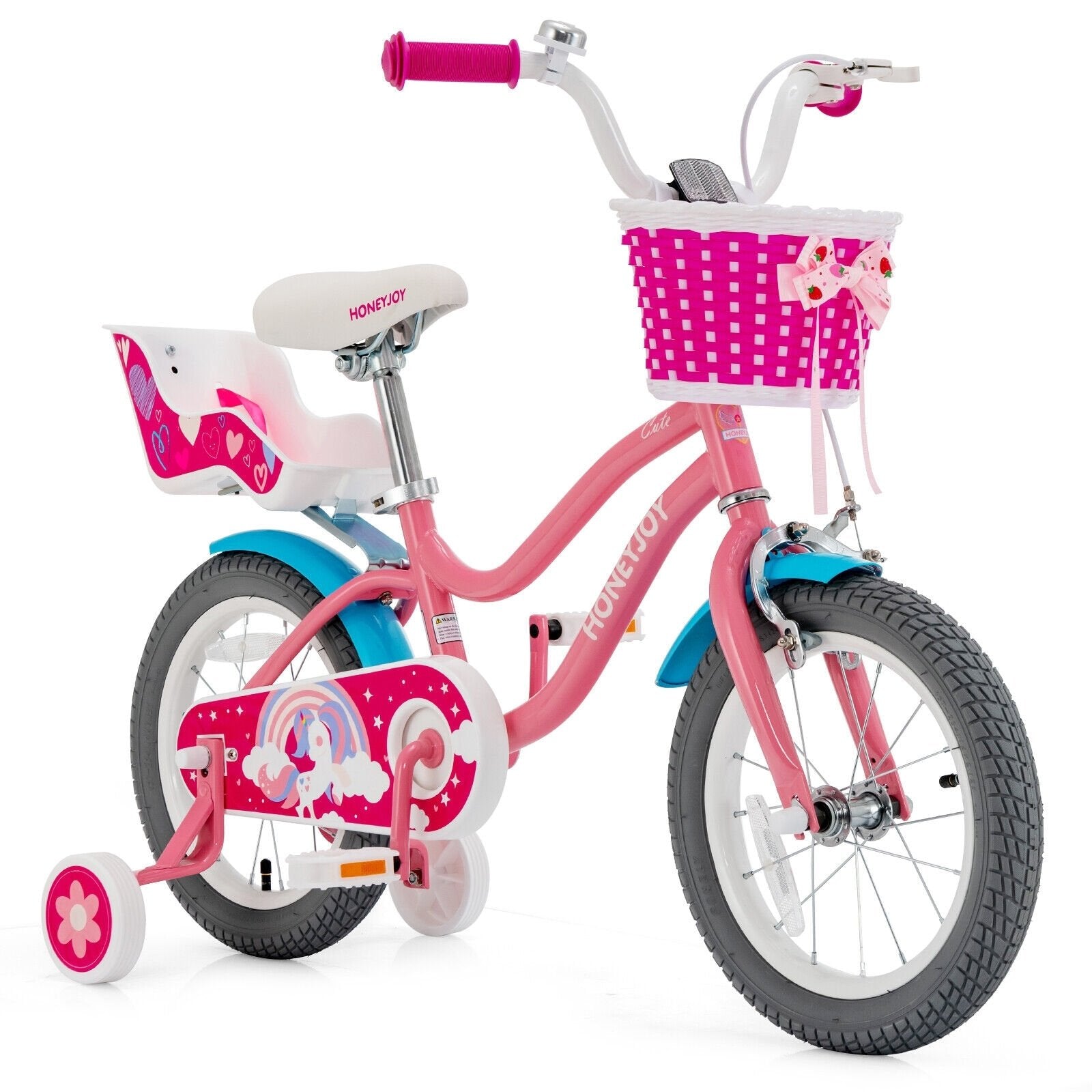 Kids Bicycle with Training Wheels and Basket for Boys and Girls Age 3-9 Years-14