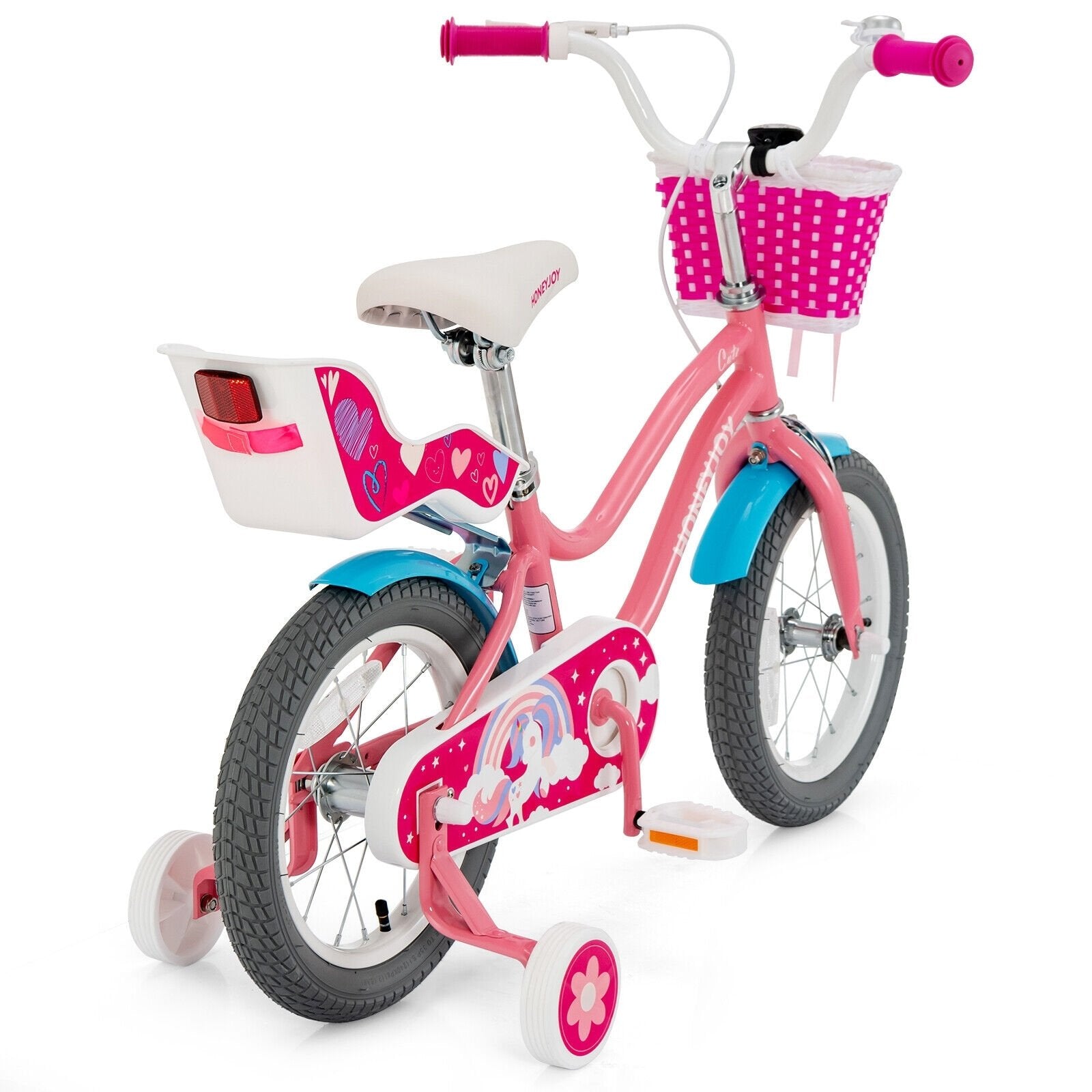 Kids Bicycle with Training Wheels and Basket for Boys and Girls Age 3-9 Years-14