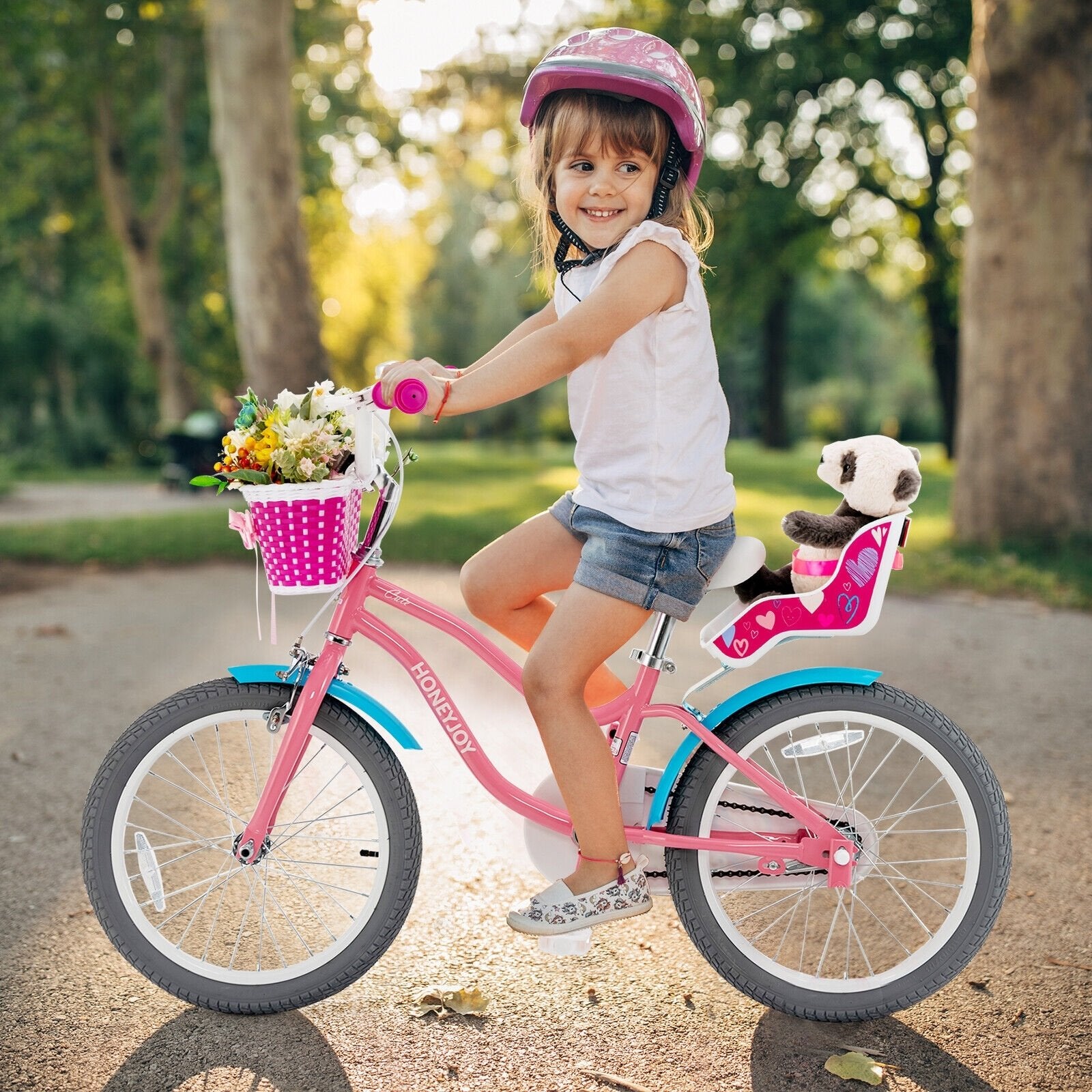 Kids Bicycle with Training Wheels and Basket for Boys and Girls Age 3-9 Years-18