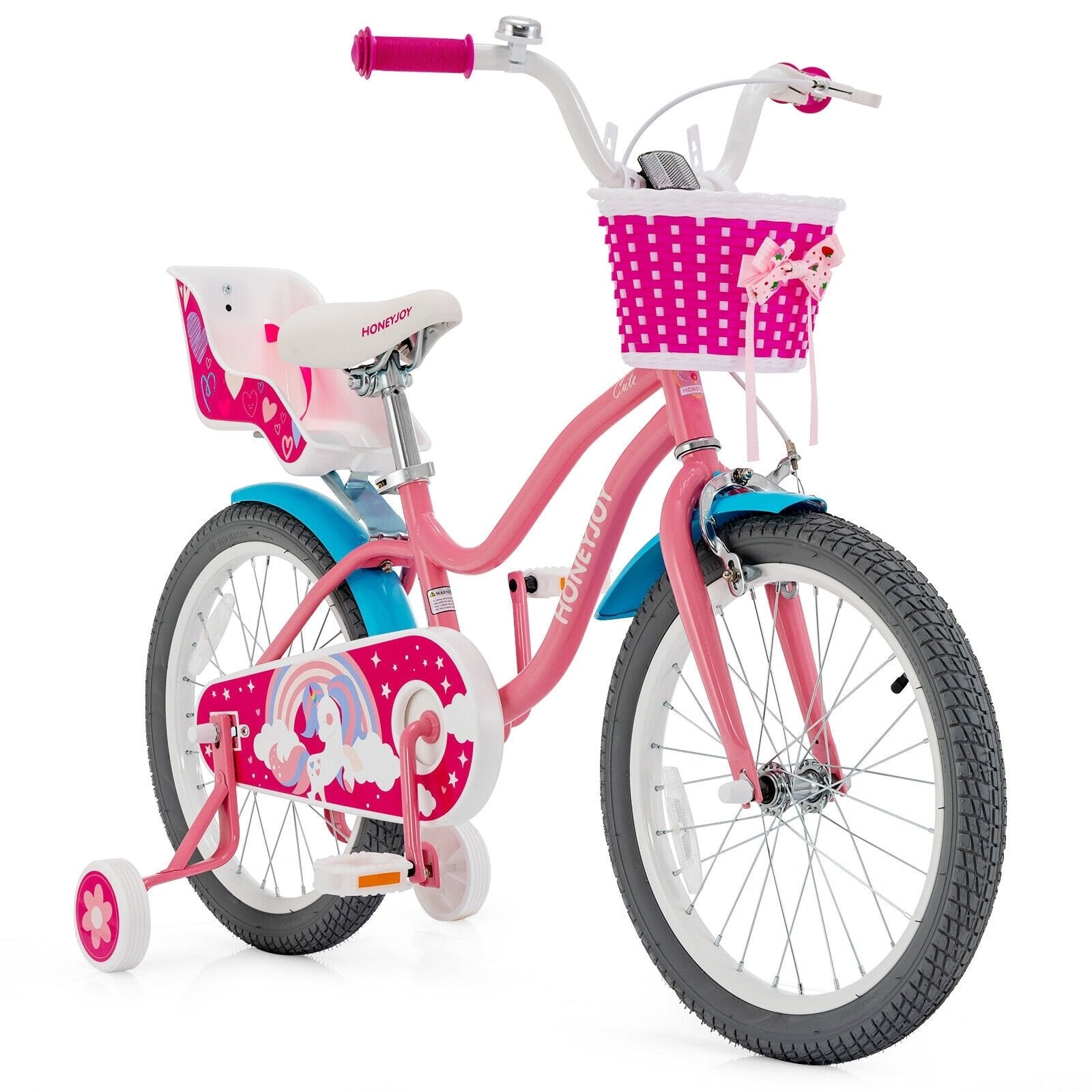 Kids Bicycle with Training Wheels and Basket for Boys and Girls Age 3-9 Years-18