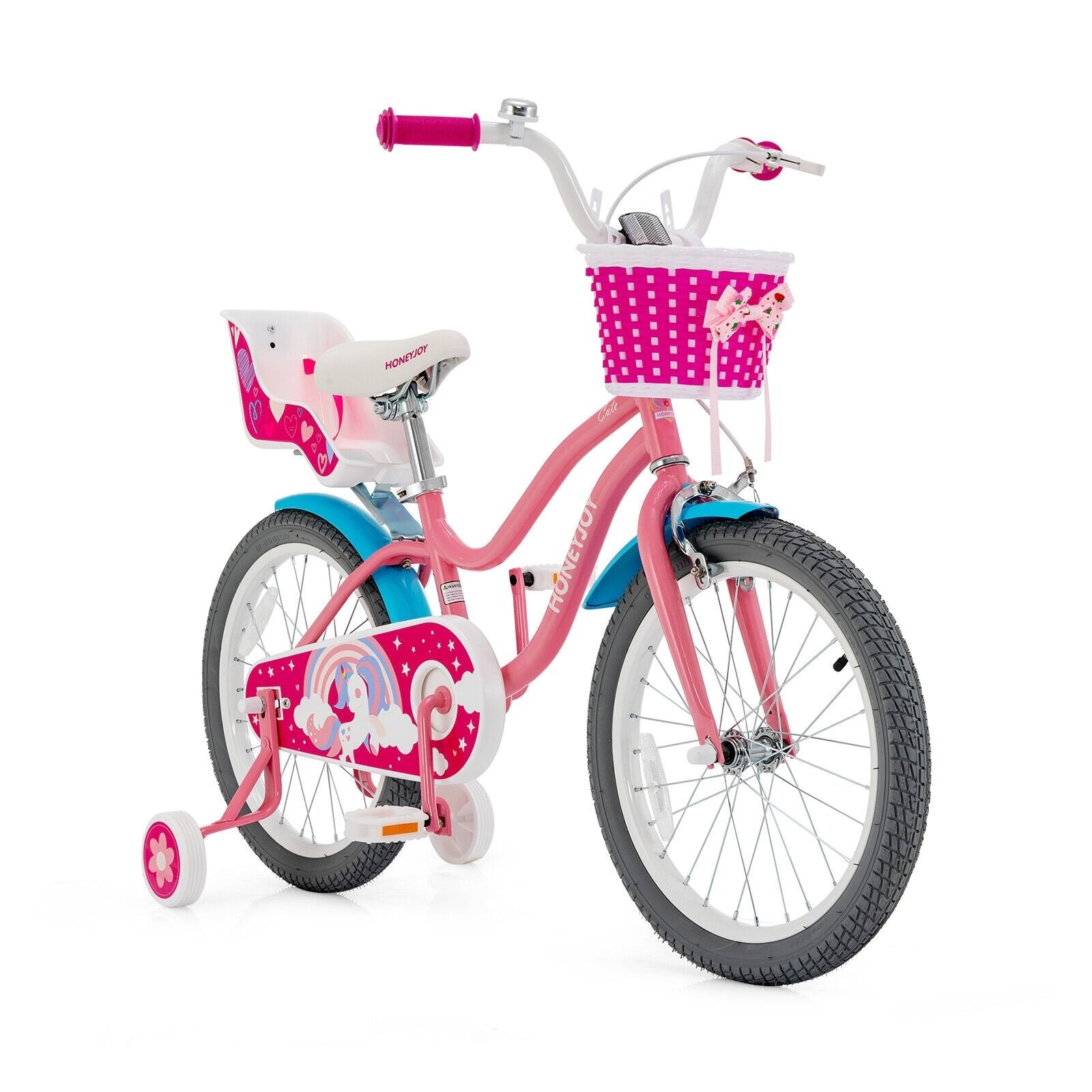 Kids Bicycle with Training Wheels and Basket for Boys and Girls Age 3-9 Years-18