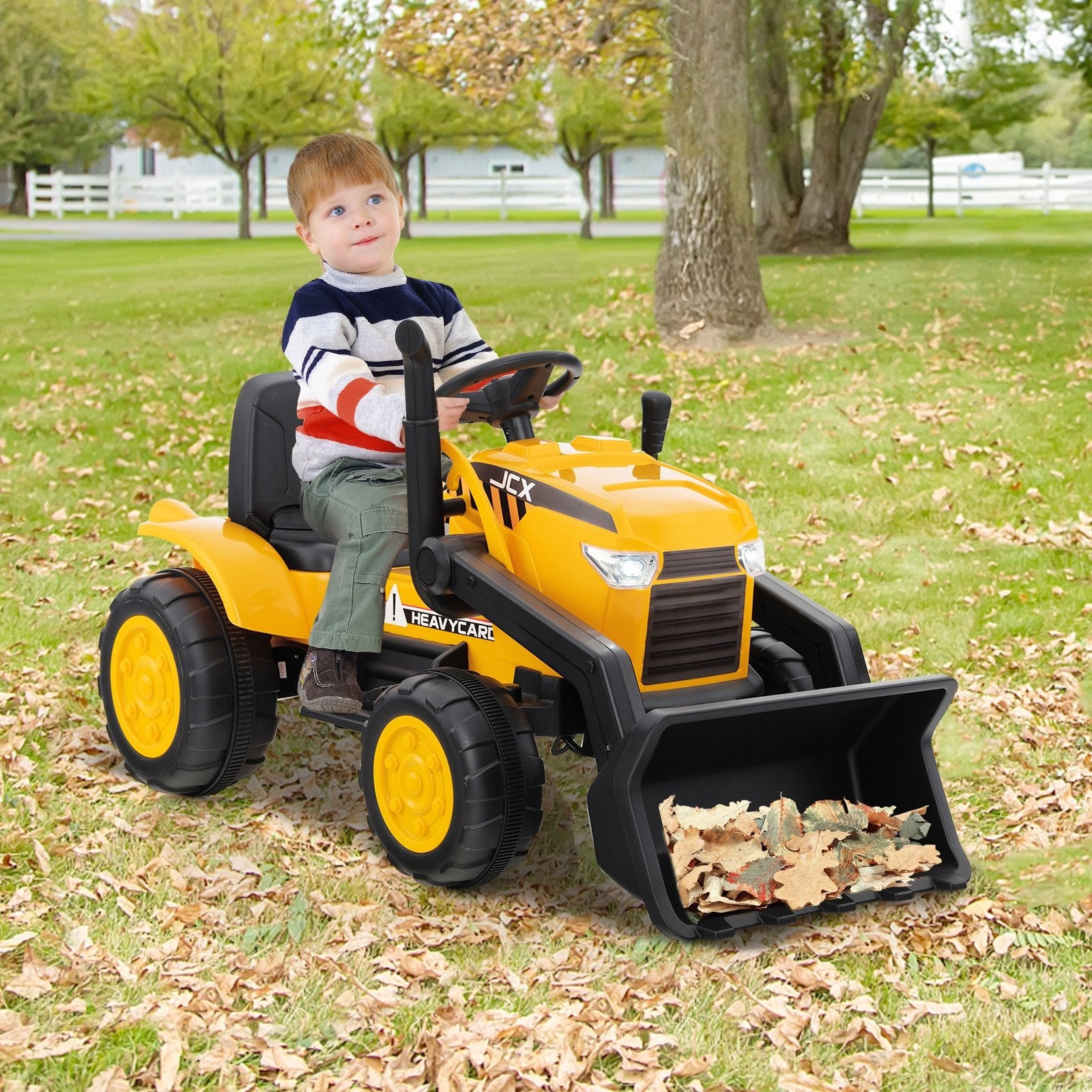 12V Kid's Ride on Excavator with Adjustable Digging Bucket, Yellow Powered Ride On Toys   at Gallery Canada