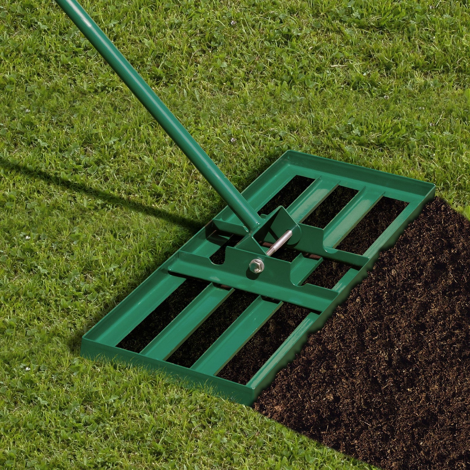 30 x 10 Inch Lawn Leveling Rake with Ergonomic Handle, Green Garden Tools at Gallery Canada