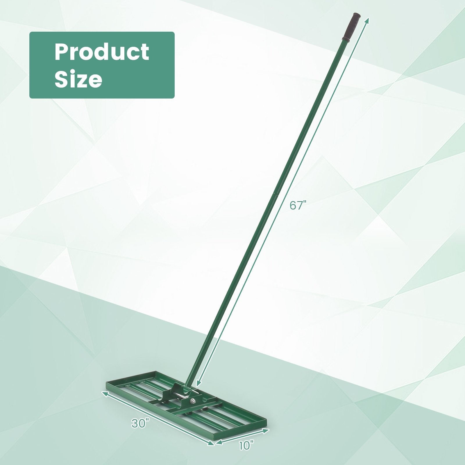 30/36/42 x 10 Inch Lawn Leveling Rake with Ergonomic Handle-30 inches, Green Garden Tools   at Gallery Canada