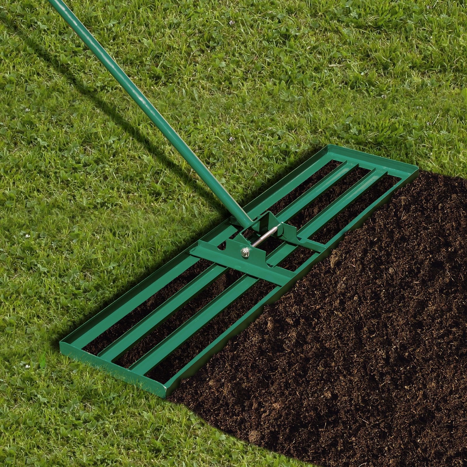 30/36/42 x 10 Inch Lawn Leveling Rake with Ergonomic Handle-42 inches, Green Garden Tools   at Gallery Canada