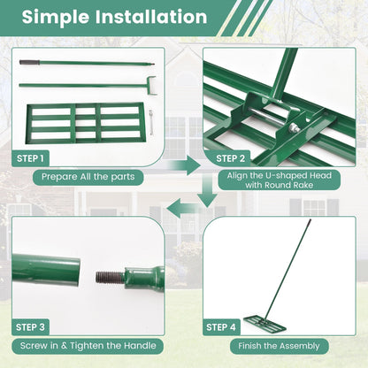 30/36/42 x 10 Inch Lawn Leveling Rake with Ergonomic Handle-30 inches, Green Garden Tools   at Gallery Canada