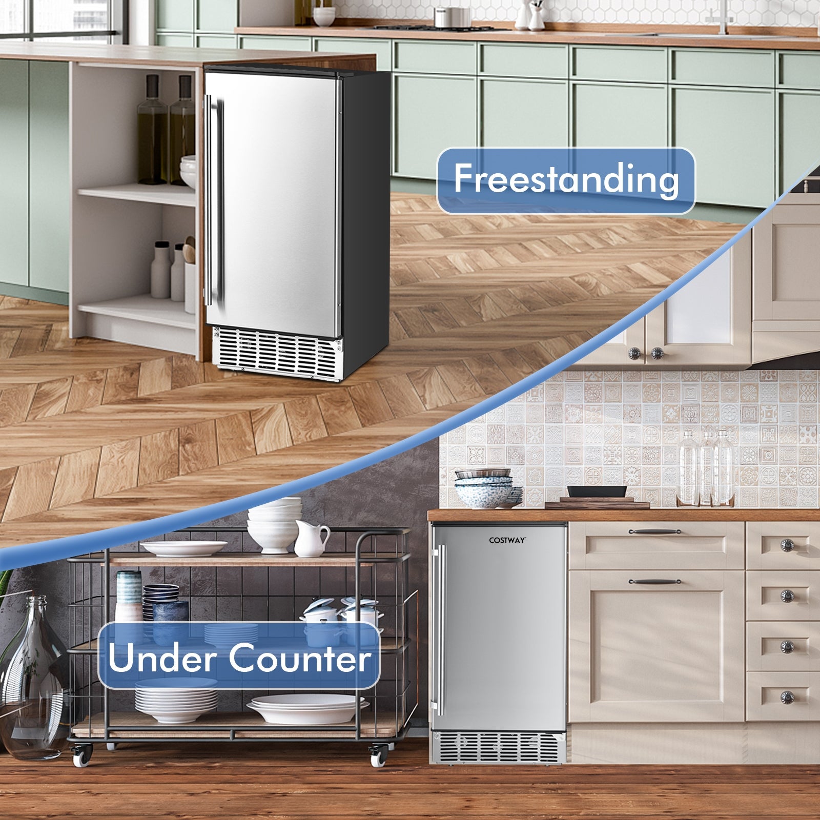 Free-Standing Built-In Undercounter Ice Maker, Silver Ice Makers at Gallery Canada