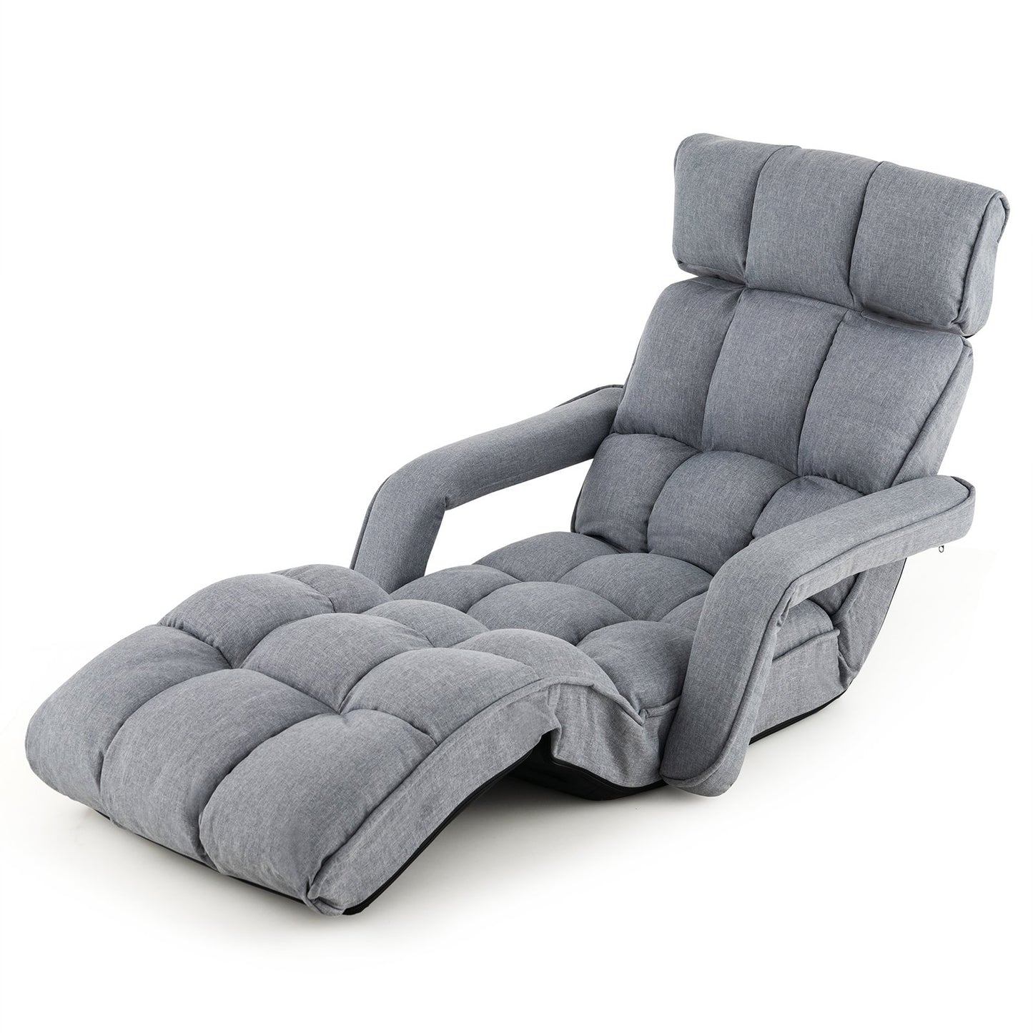 6-Position Adjustable Floor Chair with Adjustable Armrests and Footrest, Gray Floor Chairs   at Gallery Canada