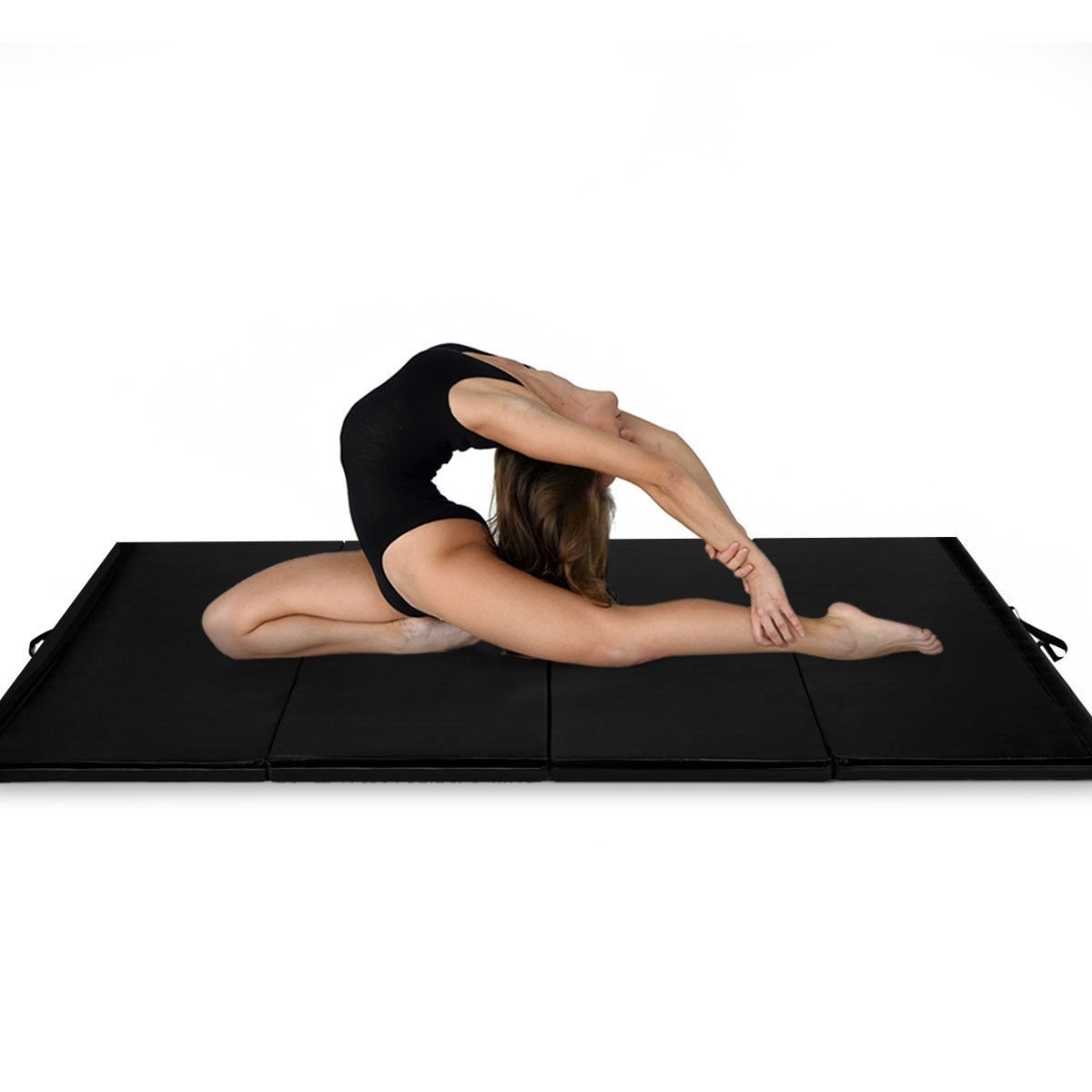 4' x 8' x 2 Inch Folding Panel Exercise Gymnastics Mat, Black Yoga & Gym Mats   at Gallery Canada