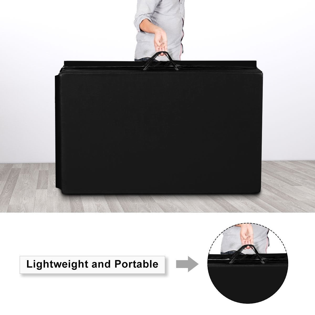 4' x 8' x 2 Inch Folding Panel Exercise Gymnastics Mat, Black Yoga & Gym Mats   at Gallery Canada