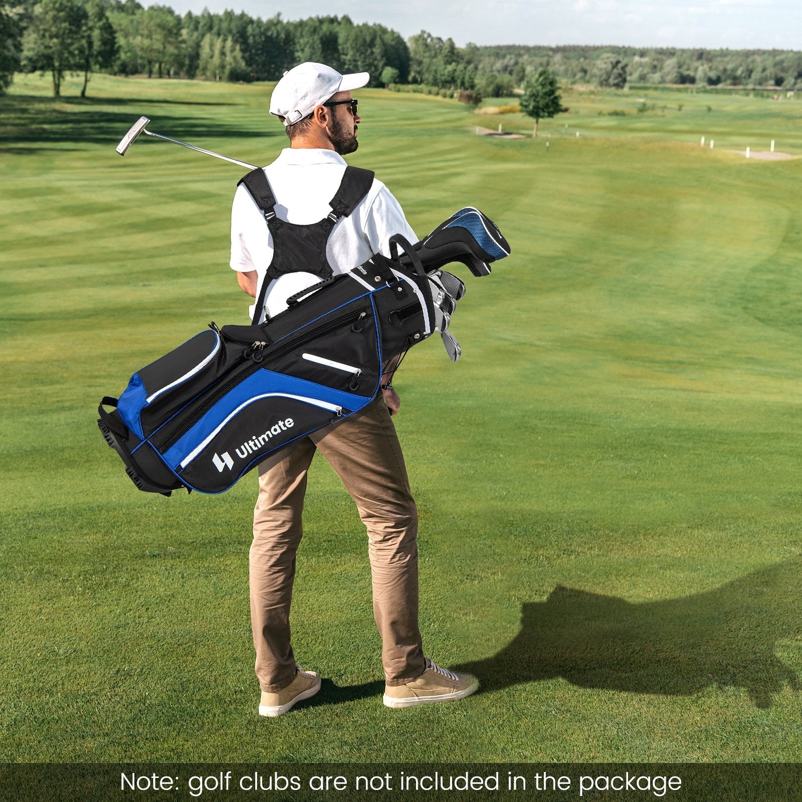 Lightweight Golf Stand Bag with 14 Way Top Dividers and 6 Pockets, Blue Golf   at Gallery Canada