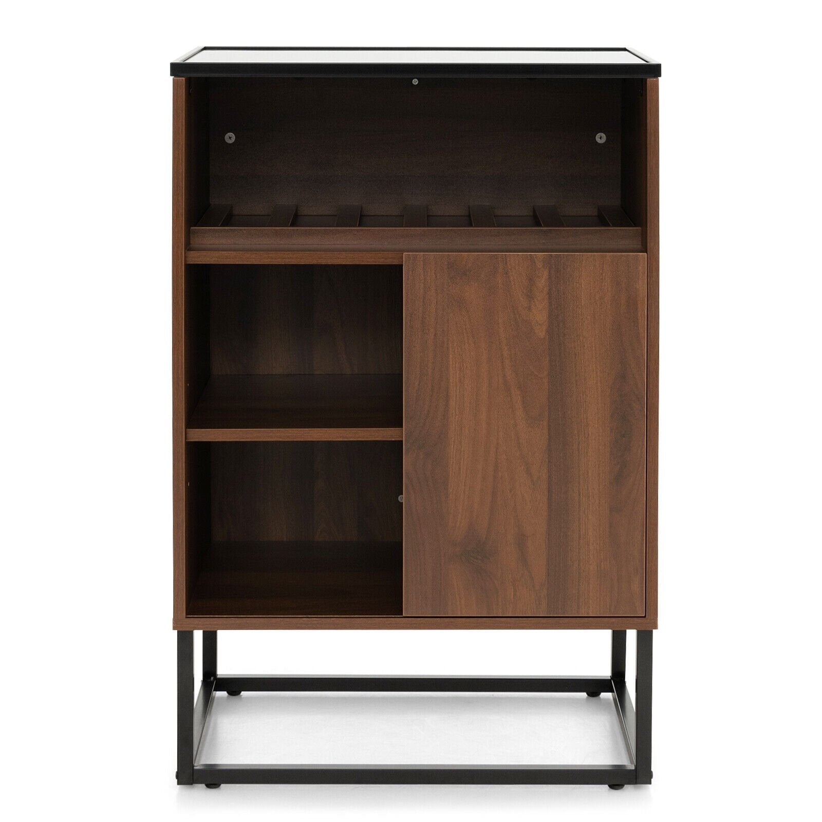 Wine Storage Cabinet Buffet Sideboard with Adjustable Shelf and Sliding Door, Brown Sideboards Cabinets & Buffets   at Gallery Canada