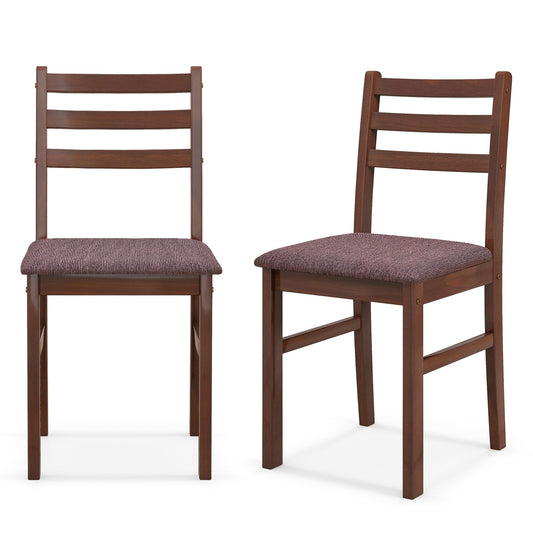 Set of 2 Mid-Century Wooden Dining Chairs, Espresso - Gallery Canada