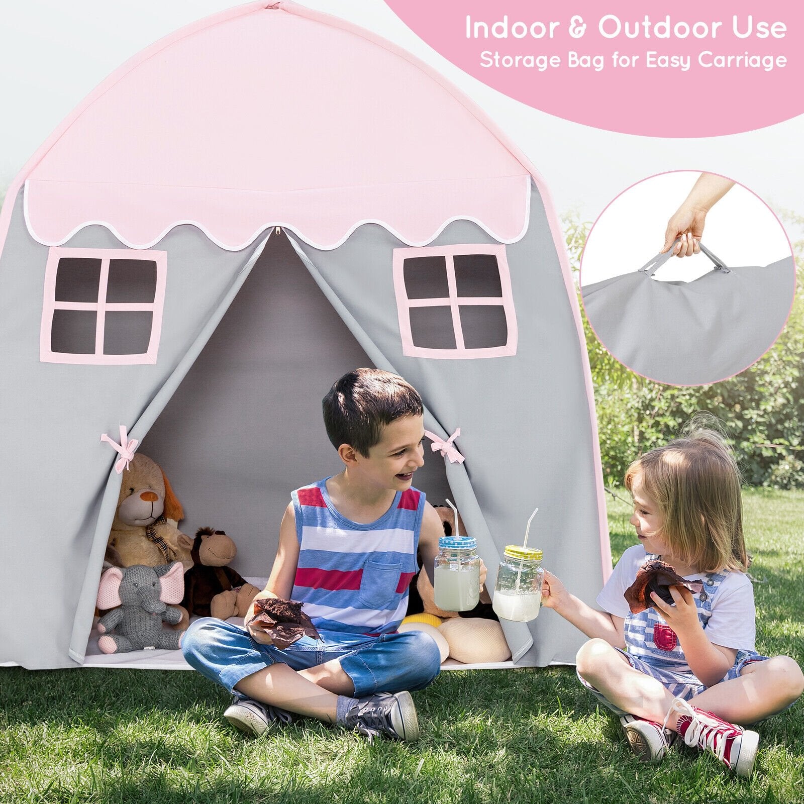 Portable Indoor Kids Play Castle Tent, Pink Play Tents & Playhouse   at Gallery Canada