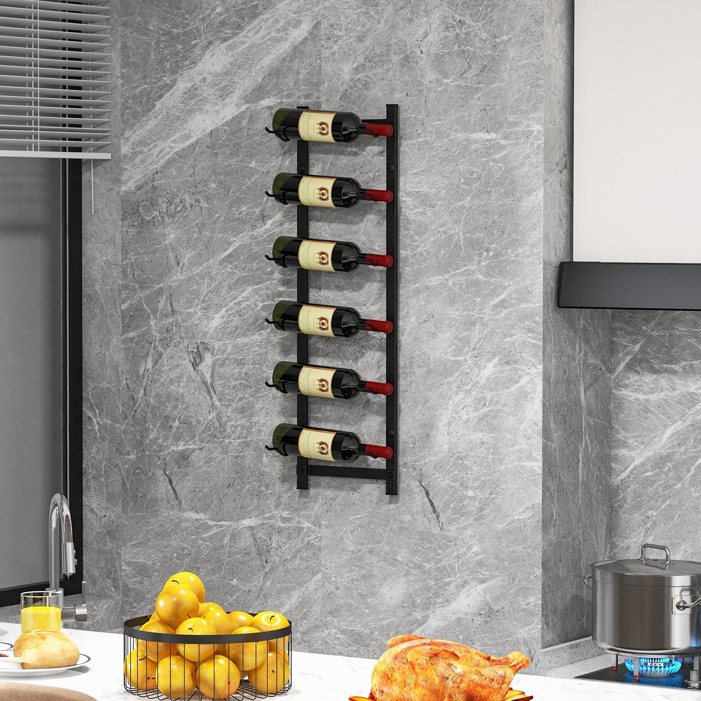 Rust proof Wall Mounted Wine Rack for 6 or 9 Bottles-M, Black Wine Racks   at Gallery Canada