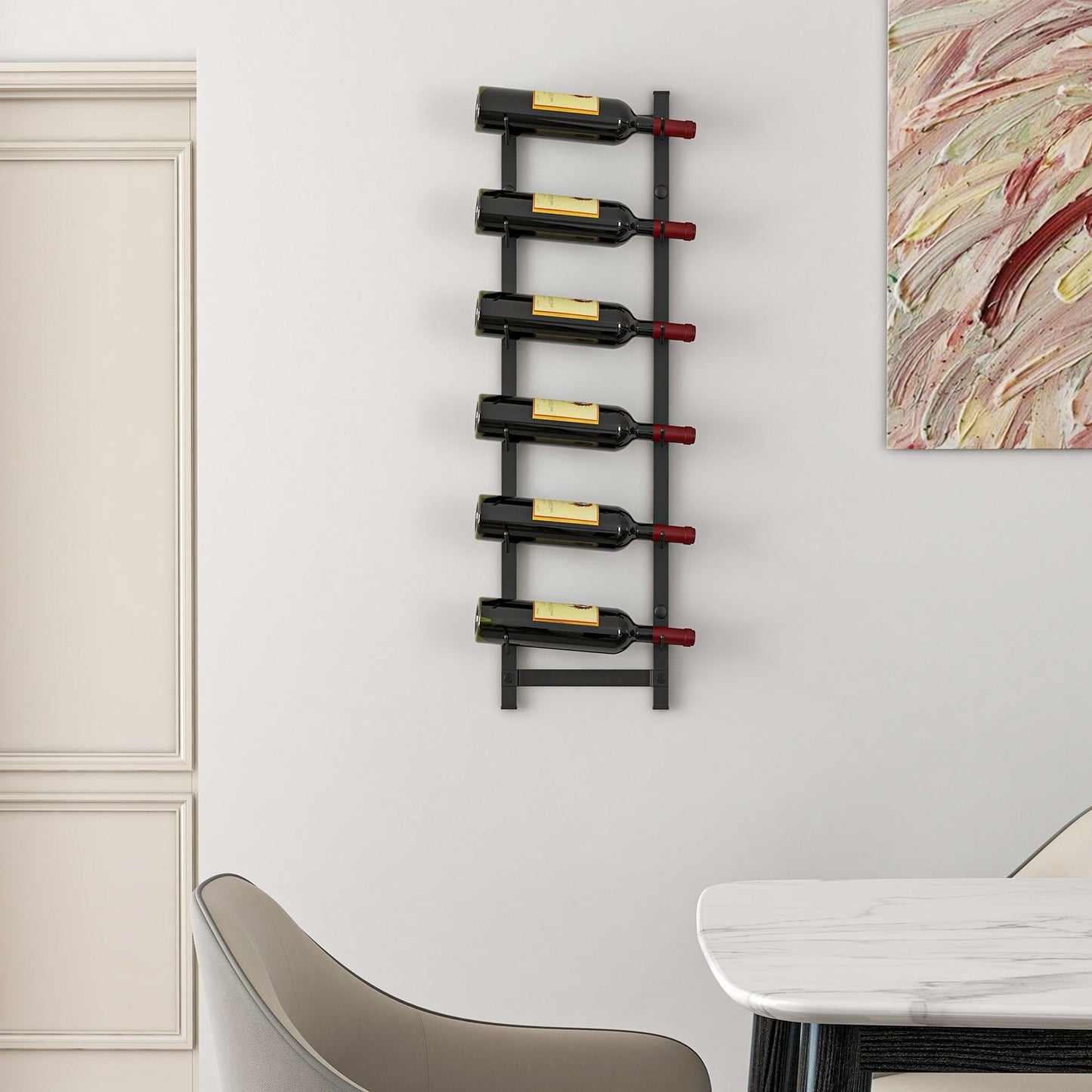 Rust proof Wall Mounted Wine Rack for 6 or 9 Bottles-M, Black Wine Racks   at Gallery Canada