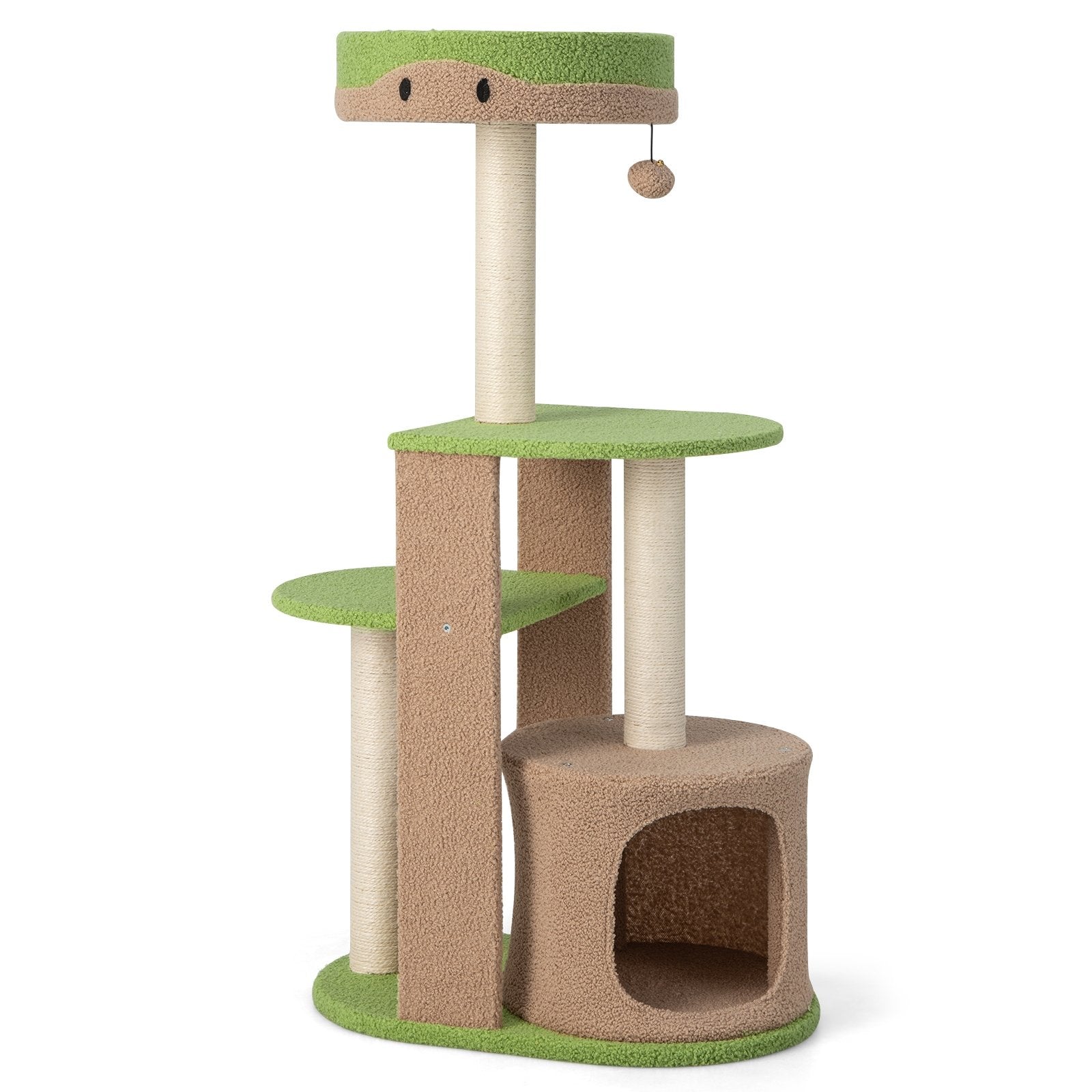 5-Tier Modern Cat Tree Tower for Indoor Cats with Sisal Scratching Posts, Green Cat Trees Condos & Scratchers   at Gallery Canada