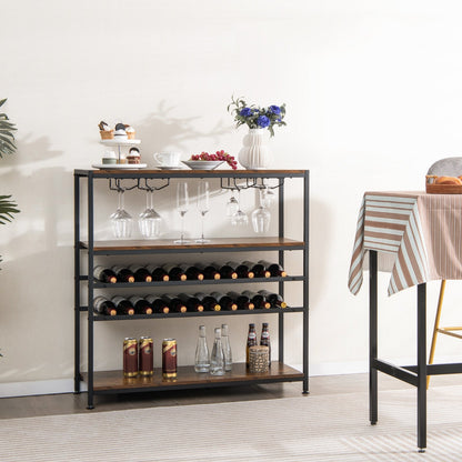 5-tier Wine Rack Table with Glasses Holder Wine Racks   at Gallery Canada