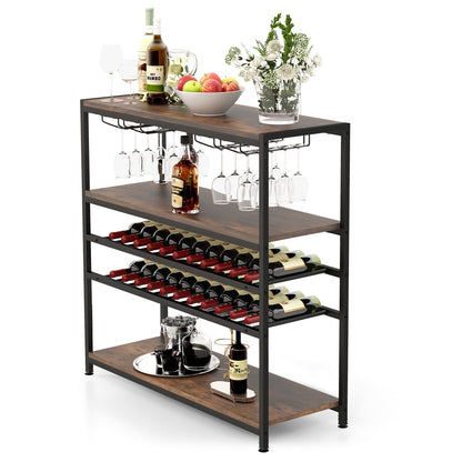 5-tier Wine Rack Table with Glasses Holder Wine Racks   at Gallery Canada