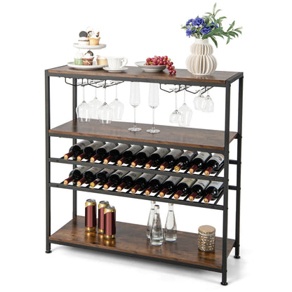 5-tier Wine Rack Table with Glasses Holder Wine Racks   at Gallery Canada