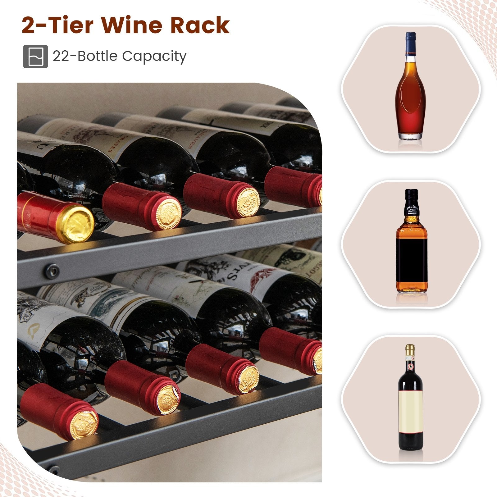 5-tier Wine Rack Table with Glasses Holder Wine Racks   at Gallery Canada