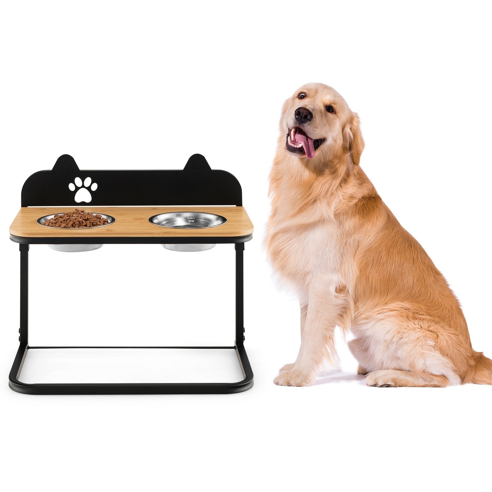 Dog Bowl Stand with 2 Stainless Steel Food Water Bowls Dog Supplies   at Gallery Canada