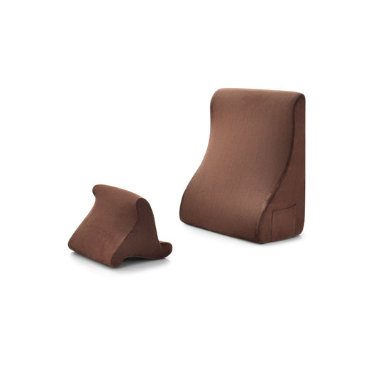 Bed Wedge Pillow with Tablet Pillow Stand and Side Pockets, Brown Bedding   at Gallery Canada