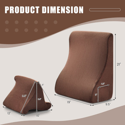 Bed Wedge Pillow with Tablet Pillow Stand and Side Pockets, Brown Bedding   at Gallery Canada