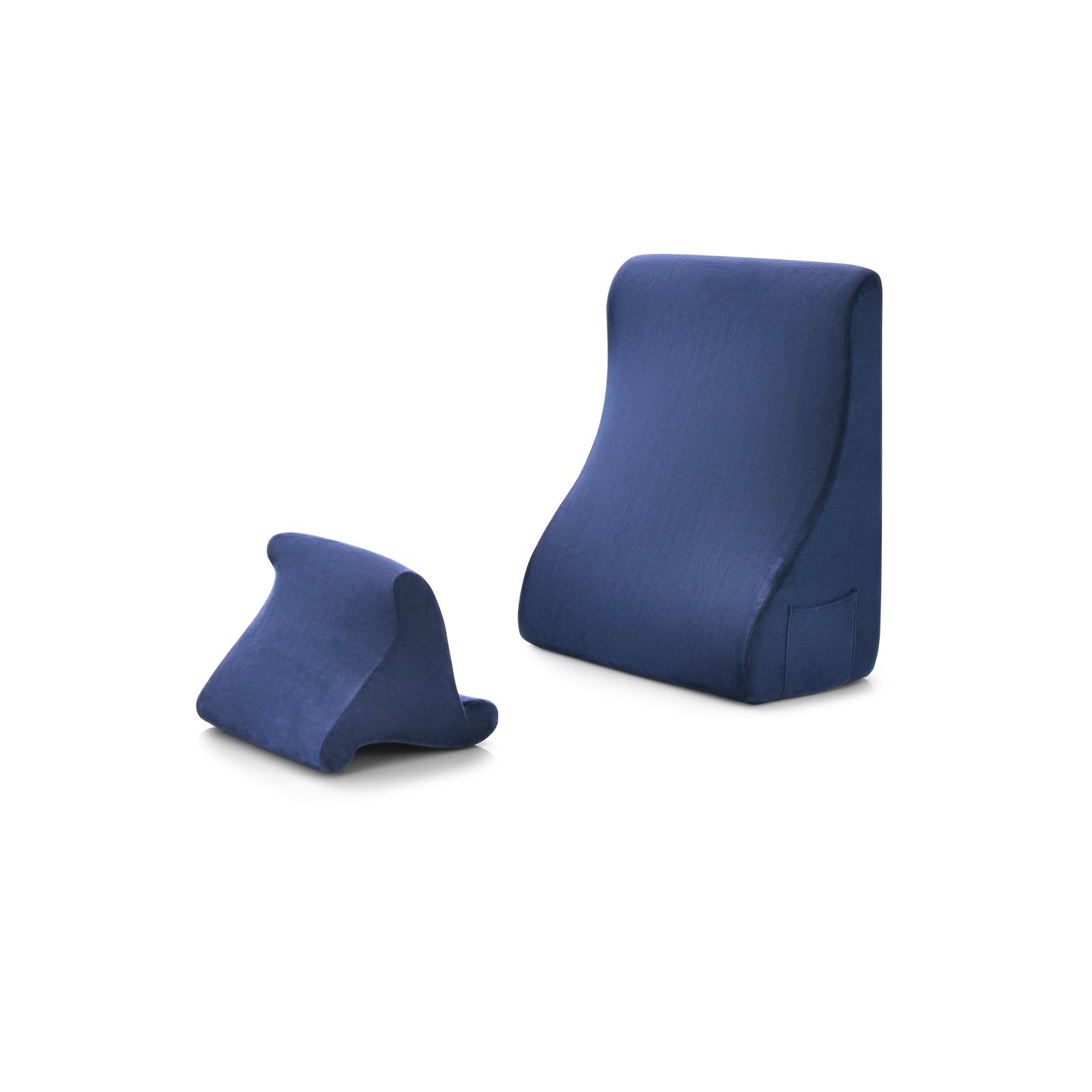 Bed Wedge Pillow with Tablet Pillow Stand and Side Pockets, Navy Bedding   at Gallery Canada