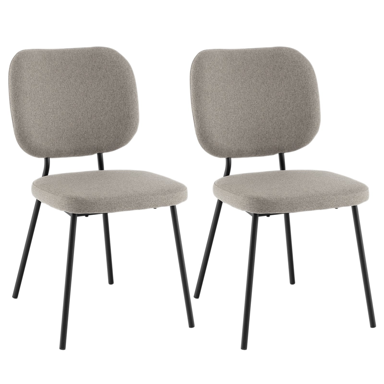 Set of 2 Modern Armless Dining Chairs with Linen Fabric, Gray - Gallery Canada