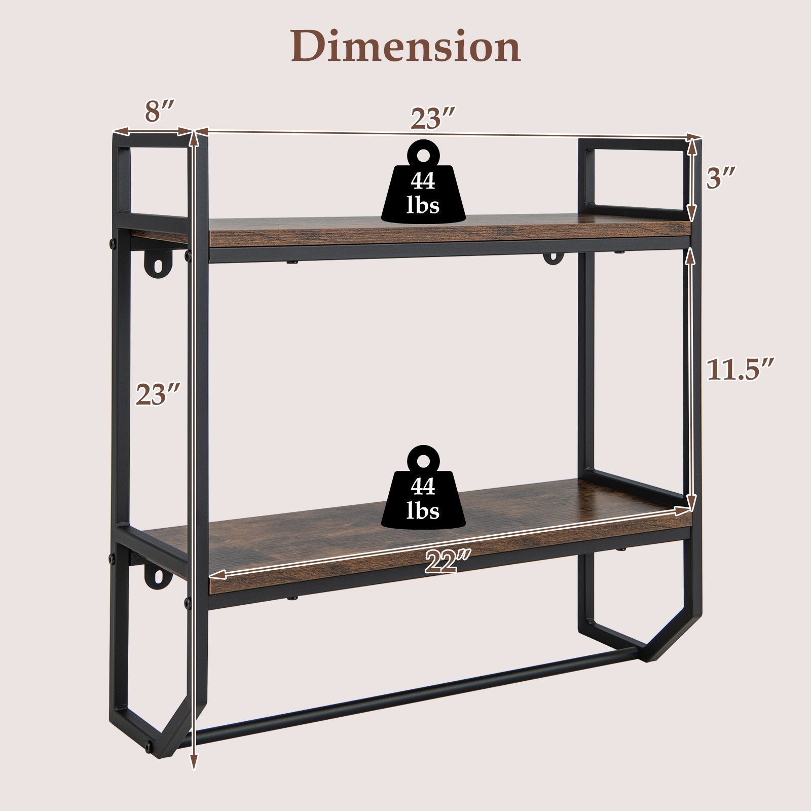 Over the Toilet Shelf Wall Mounted with Metal Frame for Bathroom, Black Towel Racks   at Gallery Canada