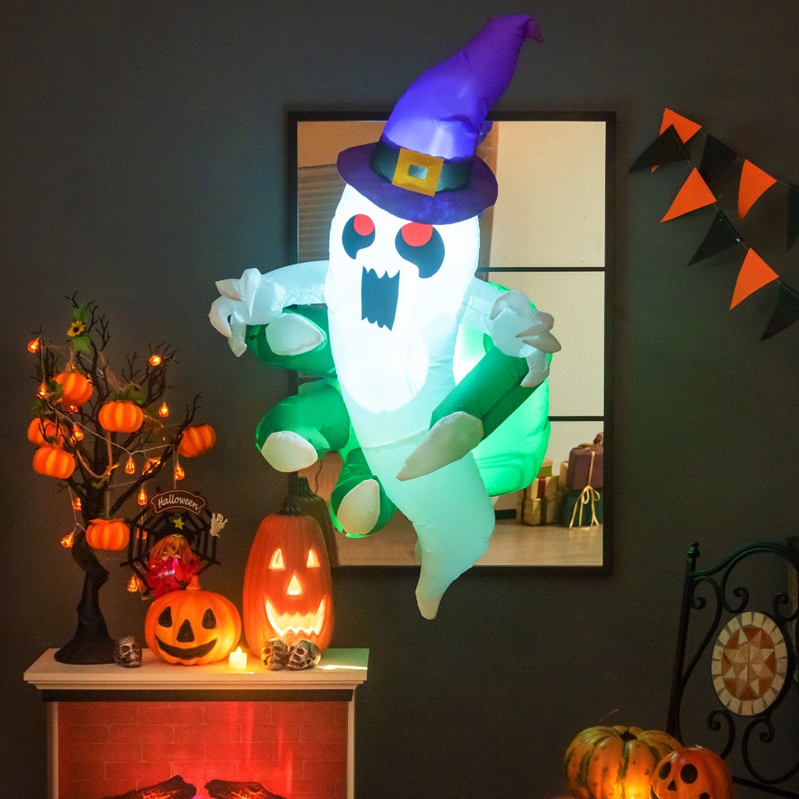 3.6 FT Halloween Inflatable Ghost Broke Out from Window, Multicolor Halloween   at Gallery Canada