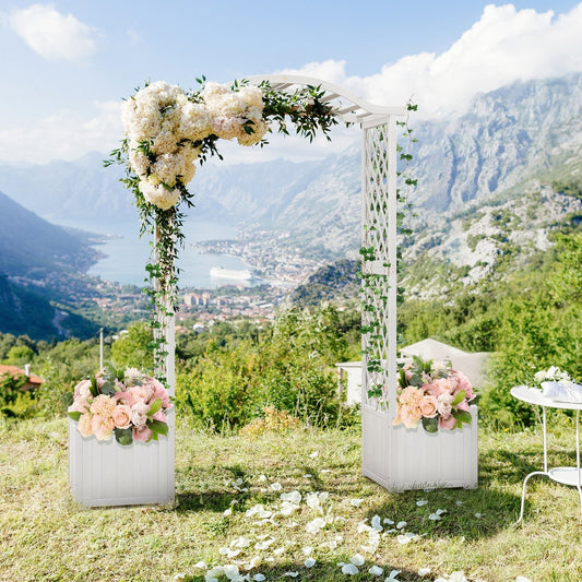 Garden Arbor with Planter, White - Gallery Canada