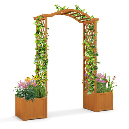 Garden Arbor with Planter, Natural Outdoor Decor   at Gallery Canada