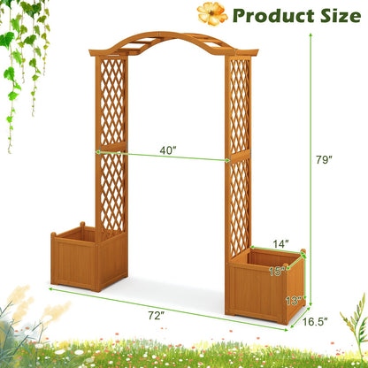 Garden Arbor with Planter, Natural Outdoor Decor   at Gallery Canada