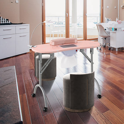 Manicure Nail Table with Bendable USB-plug LED Table Lamp, Pink Massage   at Gallery Canada