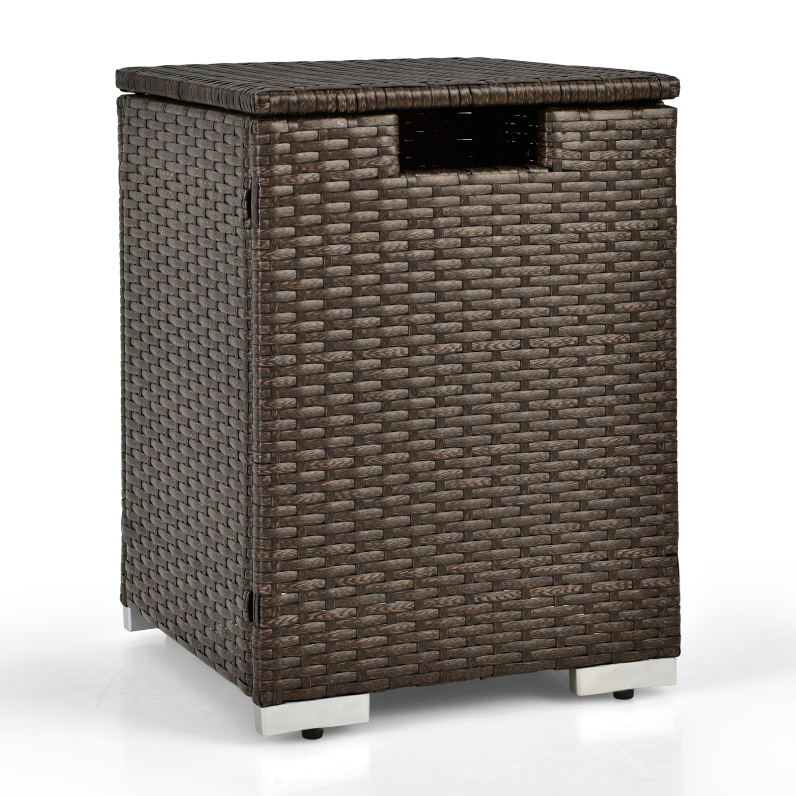 2-in-1 Patio Rattan Gas Propane Tank Cover for 20 lbs Propane Tanks, Brown Fire Pits Brown at Gallery Canada