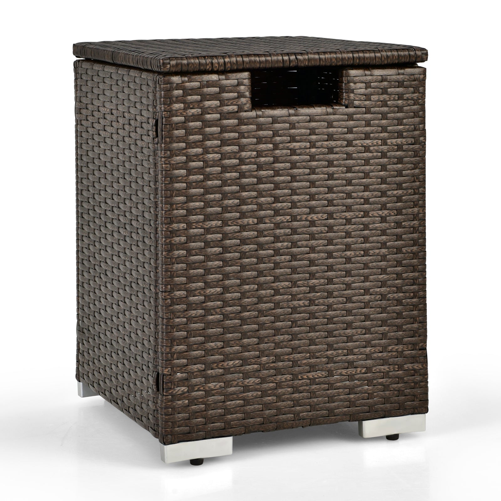 2-in-1 Patio Rattan Gas Propane Tank Cover for 20 lbs Propane Tanks, Brown Fire Pits at Gallery Canada