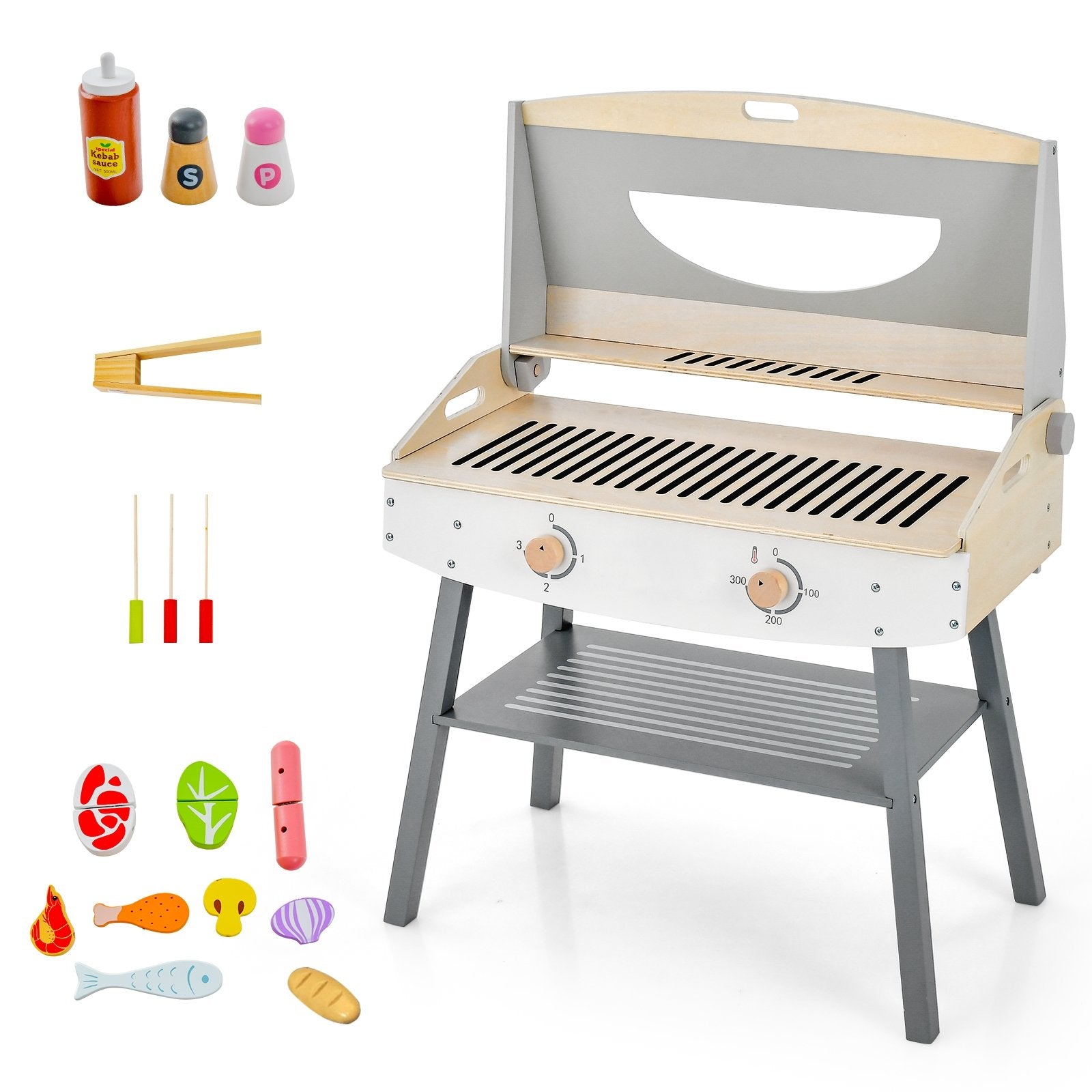 Kids Barbecue Grill Playset for Girls and Boys Aged 3+, Multicolor Pretend Toys   at Gallery Canada