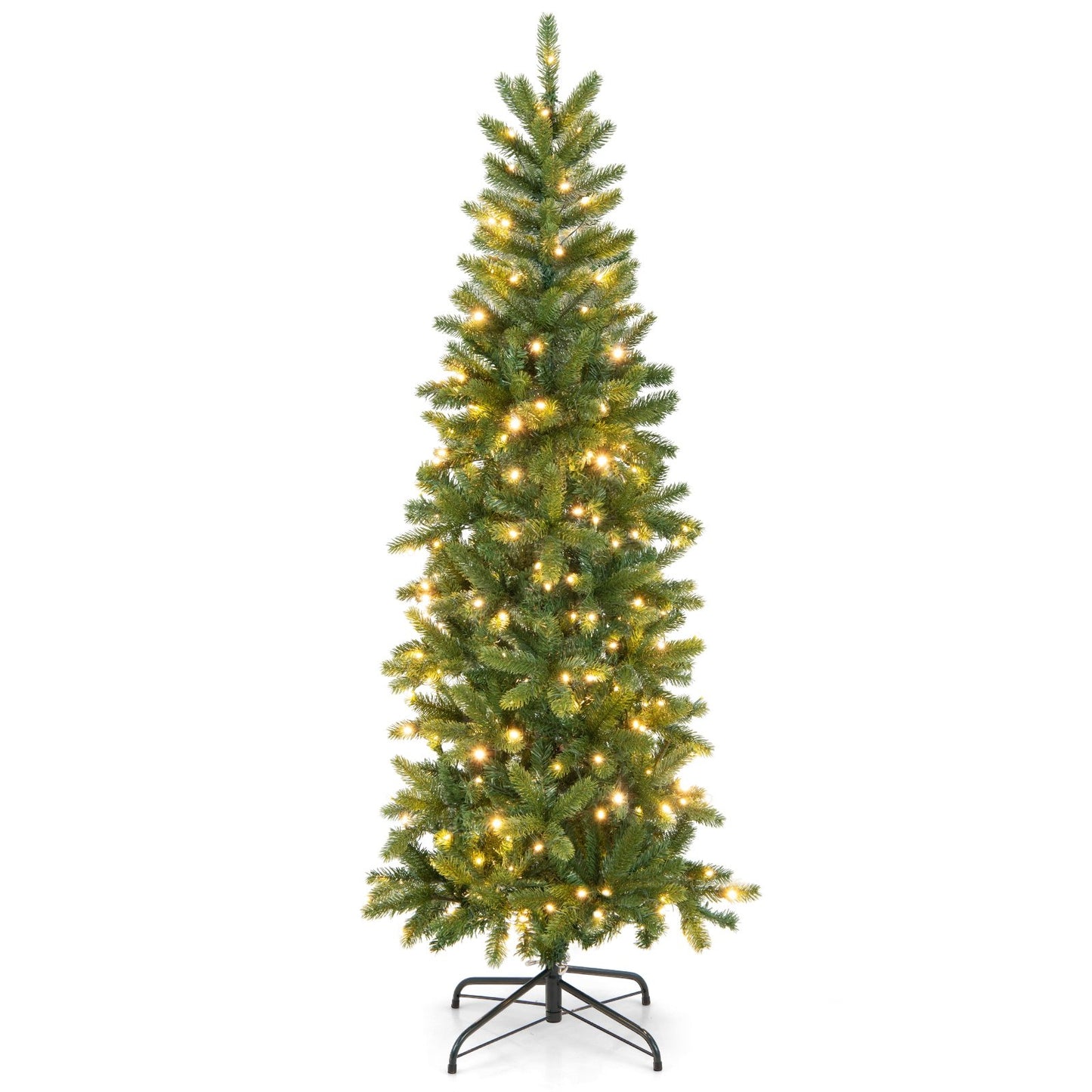 Pencil Christmas Tree with 180 Warm White and Multi-color LED Lights, Green Christmas Tree   at Gallery Canada