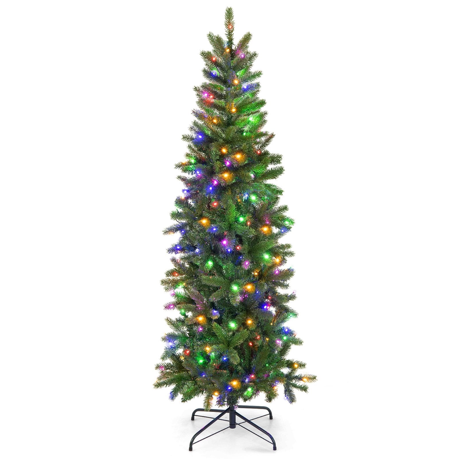 Pencil Christmas Tree with 180 Warm White and Multi-color LED Lights, Green Christmas Tree   at Gallery Canada