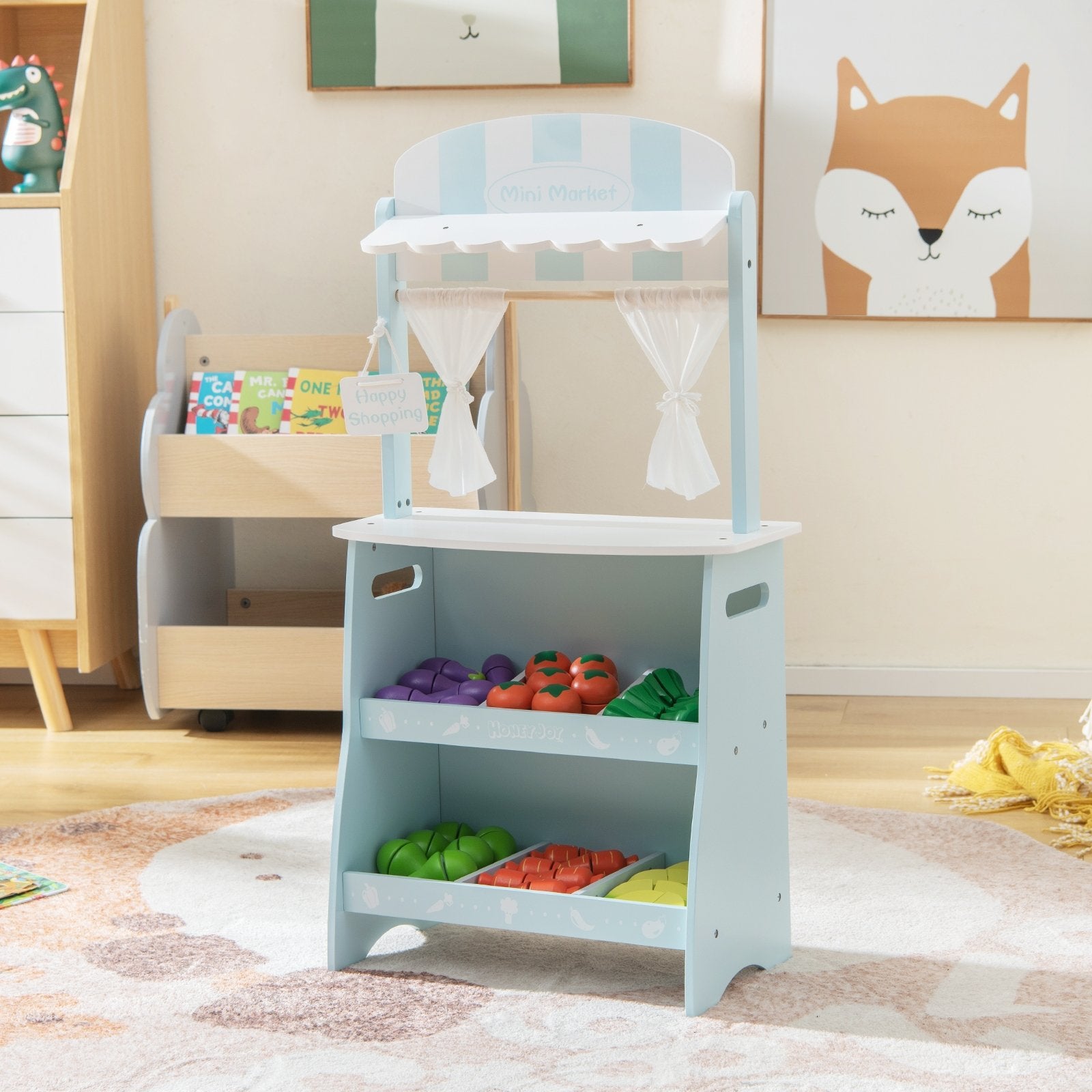 Kid's Farmers Market Stand, Blue Play Kitchen Sets   at Gallery Canada